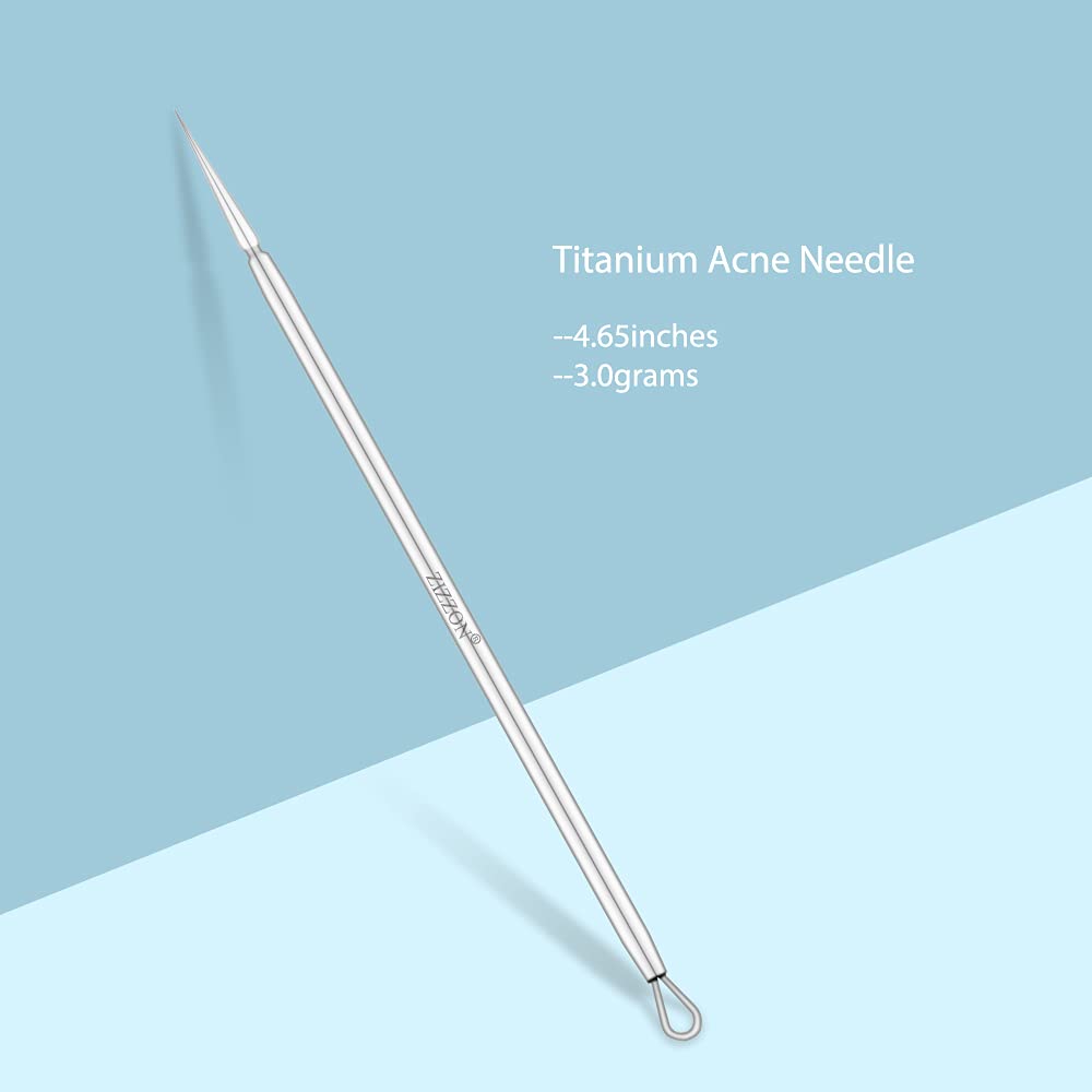 ZIZZON acne blackhead remover with titanium tip for safe extractions.