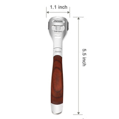 ZIZZON wooden handle close-up highlighting secure, non-slip grip.