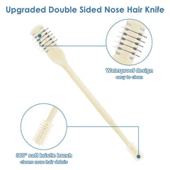 ZKENIRD 2-in-1 nose hair trimmer with 360° reach for easy grooming.