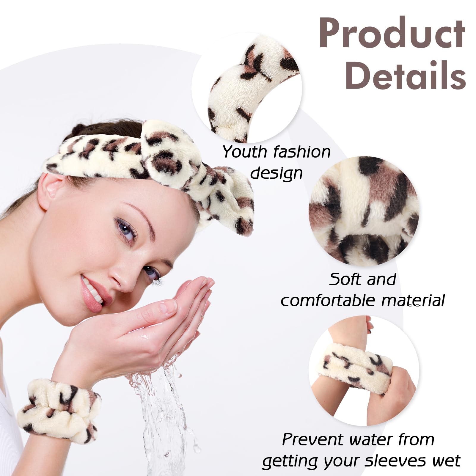 Banda spa beige leopard de Zkptops, diseño bonito para uso diario.
