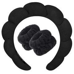 Cinta de cabeza Zkptops para lavado facial, cómodo ajuste y absorción.