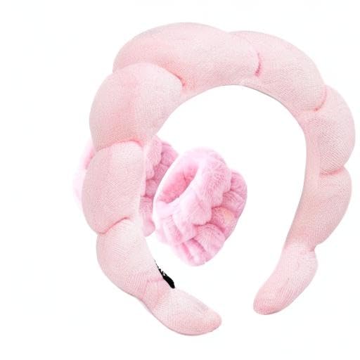 Ajuste elástico Zkptops rosa, compatible con diversas tallas y tipos de cabello.