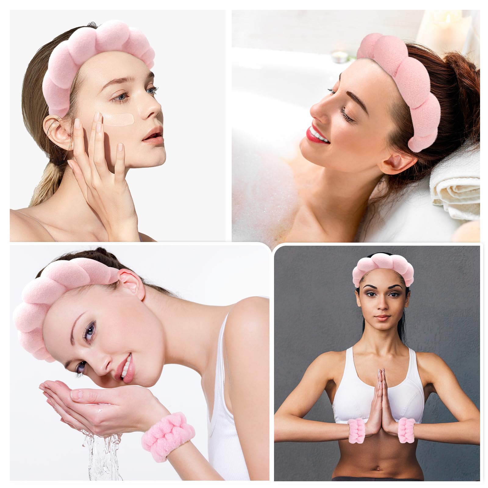 Banda Zkptops con esponja para lavado facial, confort y absorción durante la rutina.