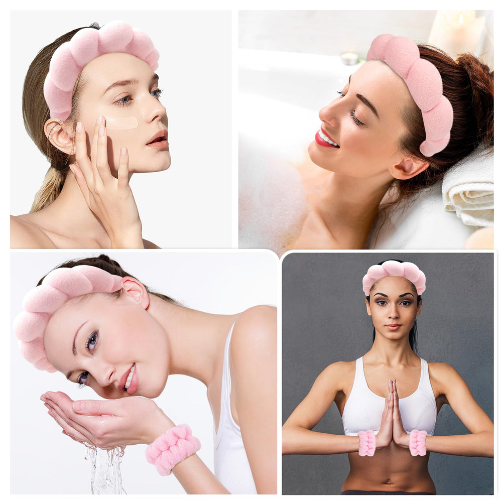 Banda Zkptops con esponja para lavado facial, confort y absorción durante la rutina.