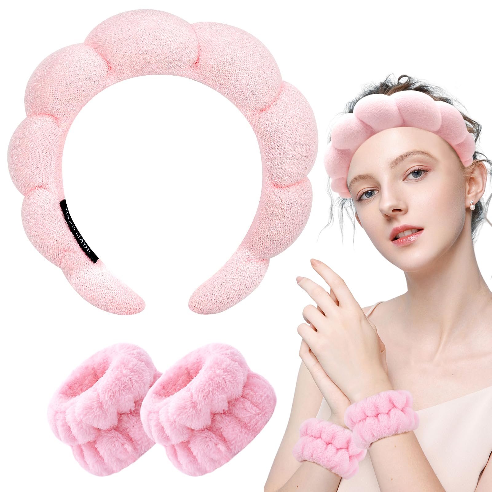 Tejido de terry suave Zkptops rosa para mayor confort al cuidado de la piel.