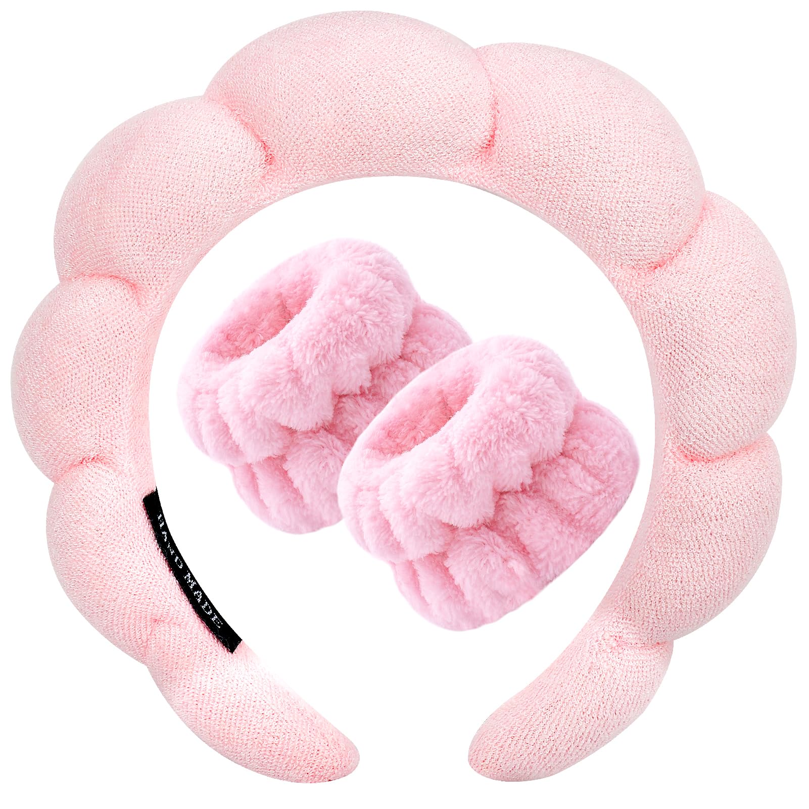 Diadema Zkptops para lavado facial rosa, suave y absorbente para empezar tu rutina.