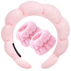 Diadema Zkptops para lavado facial rosa, suave y absorbente para empezar tu rutina.