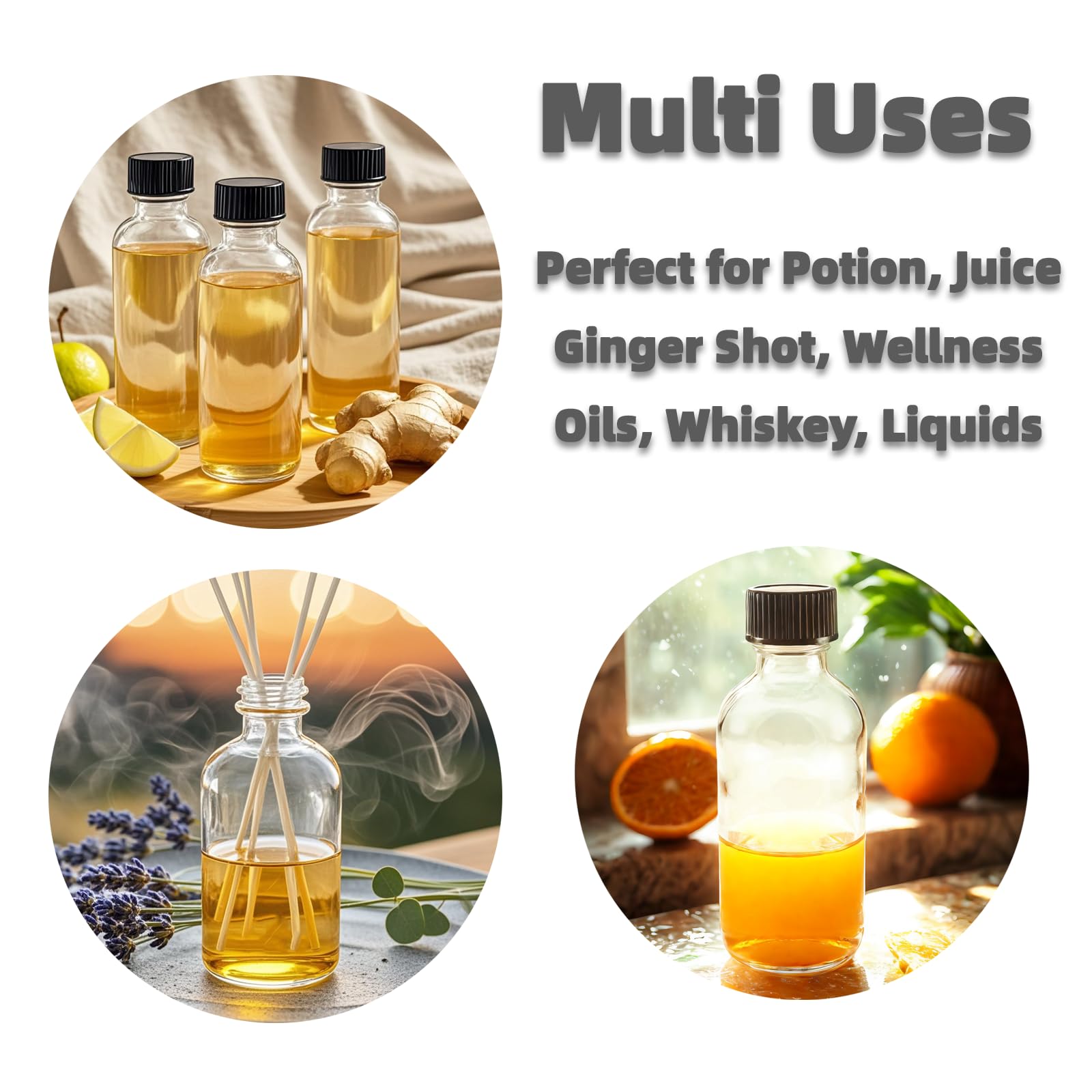 Zkupanx clear glass essential oil bottles resist stains and odors.