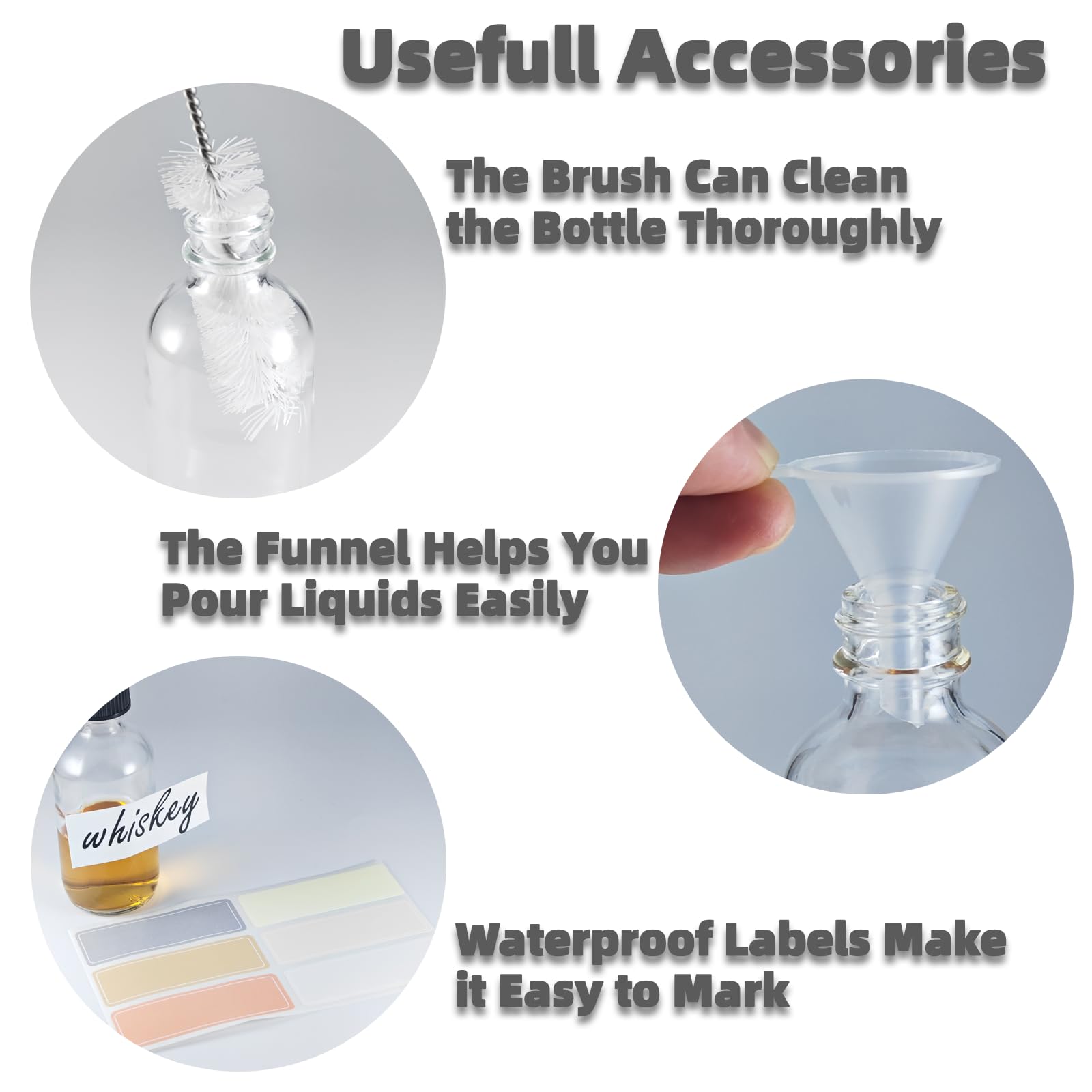 Zkupanx compact storage bottles store serums, spices, or mini drinks on the go.