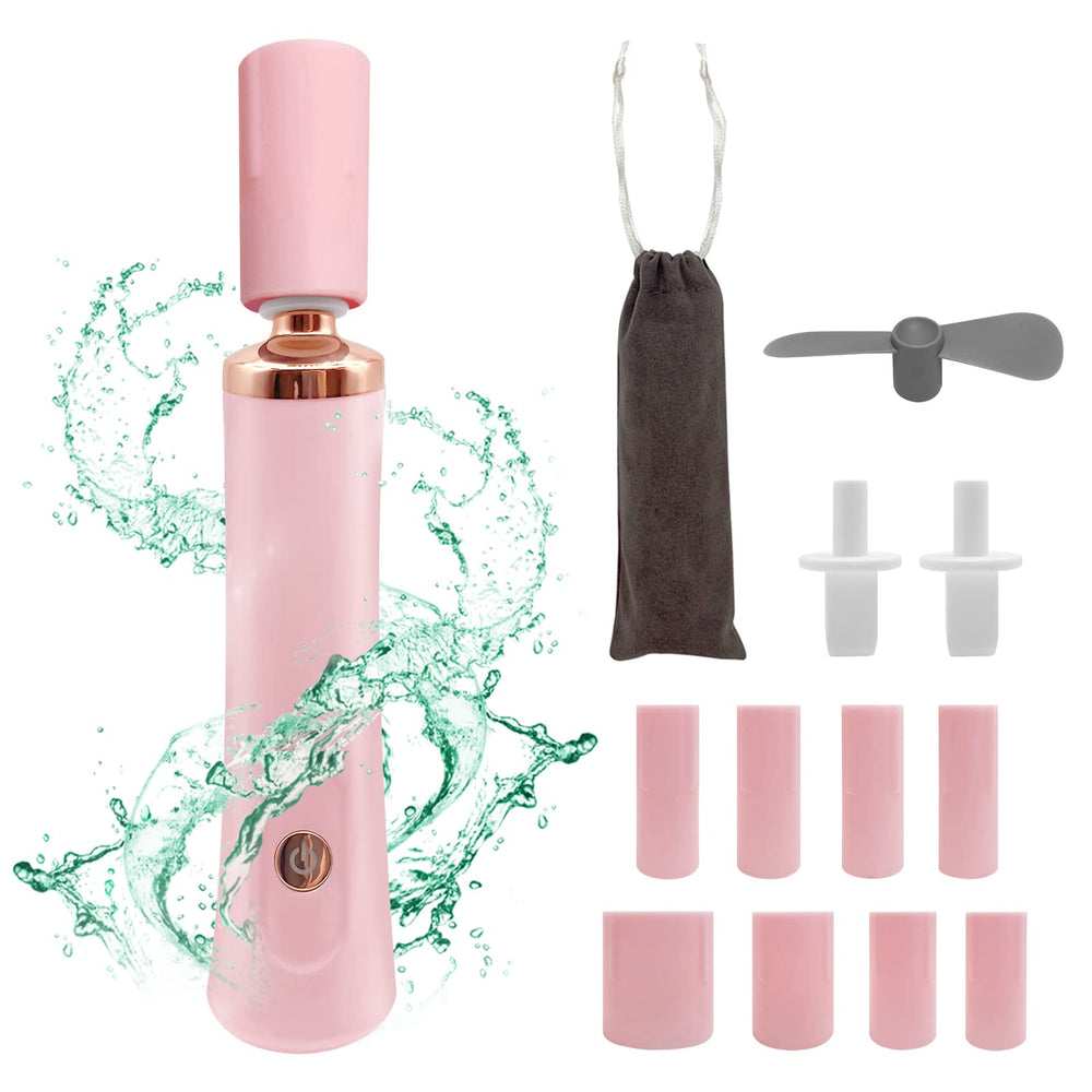 ZLMONDEE Mezclador eléctrico rosado, vista frontal, para esmalte y adhesivo de pestañas.