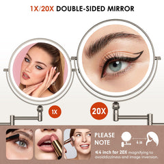 ZLOKLA 20x magnification detail view for precise eyebrow shaping.