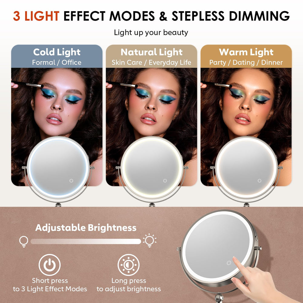 ZLOKLA three-color lighting enhances makeup visibility in any room