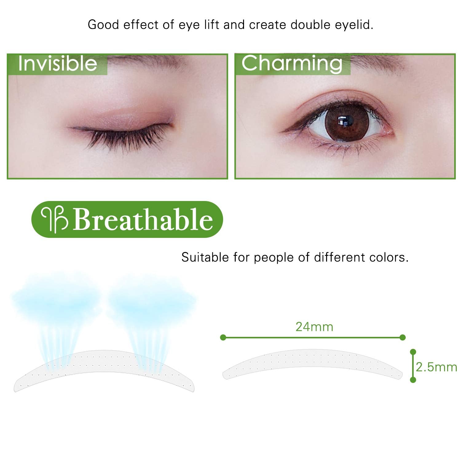 ZMBeautk eyelid tape closeup shows breathable medical-use fiber material