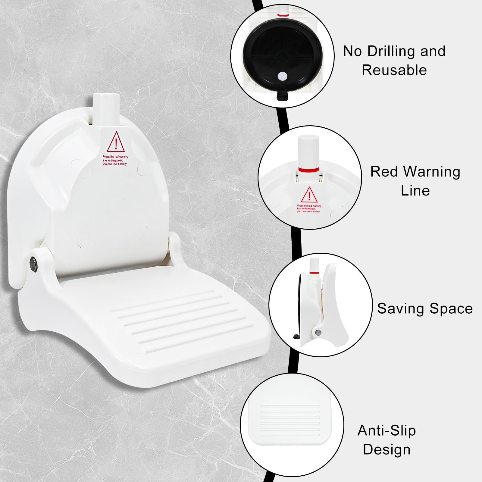 ZMJY Shower Foot Rest textured anti slip surface keeps feet steady