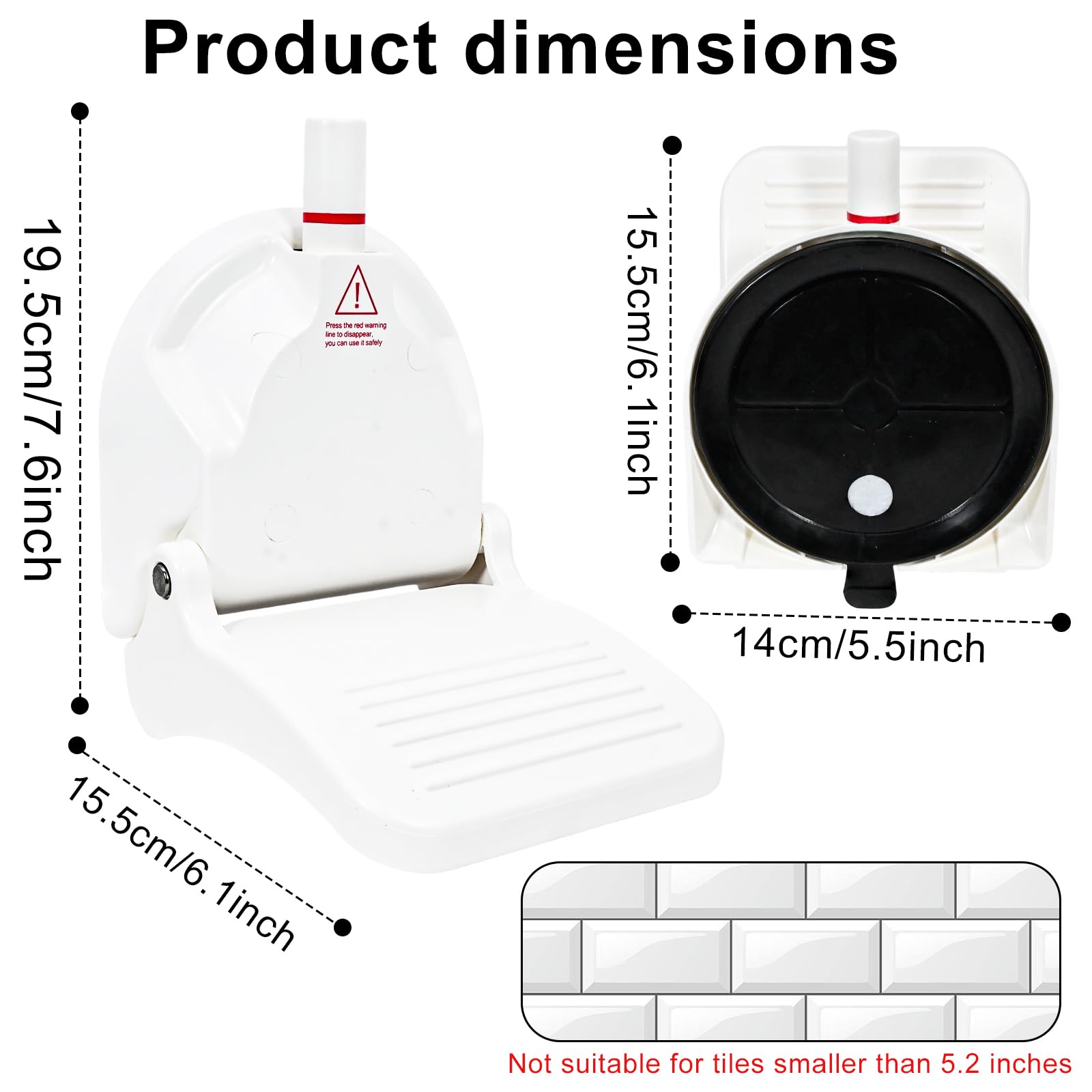 ZMJY Shower Foot Rest folded flat for easy travel and storage