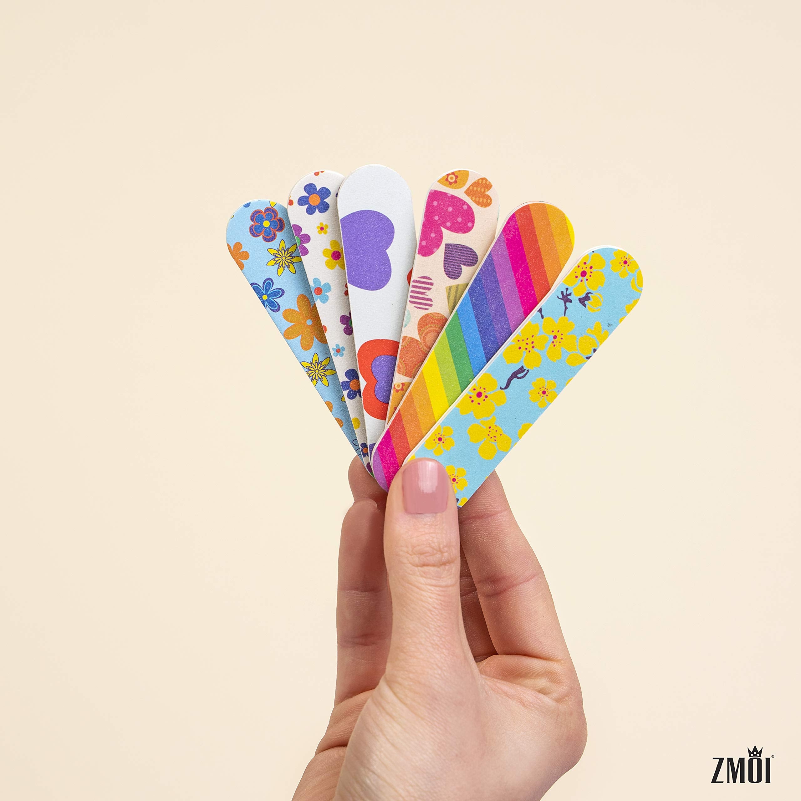 ZMOI Mini Emery Board set with double-grain texture for quick nail maintenance
