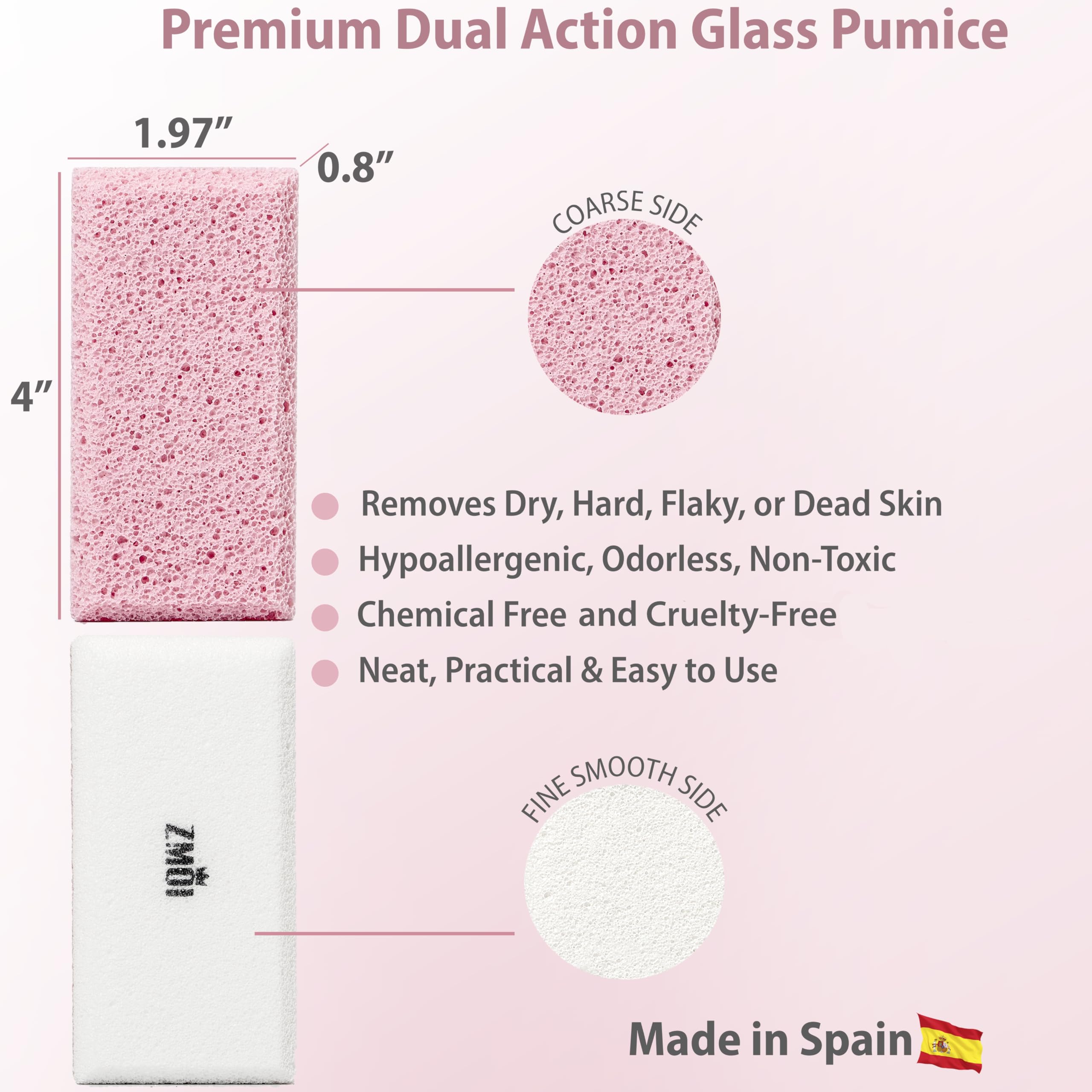 Hands and elbows cared for with ZMOI Siliglass dual-sided stone.