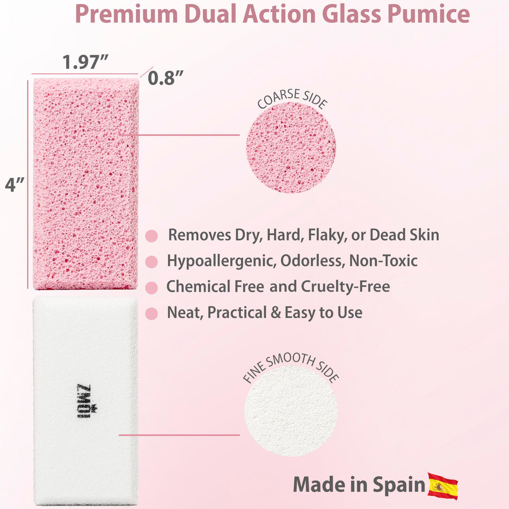 Hands and elbows cared for with ZMOI Siliglass dual-sided stone.
