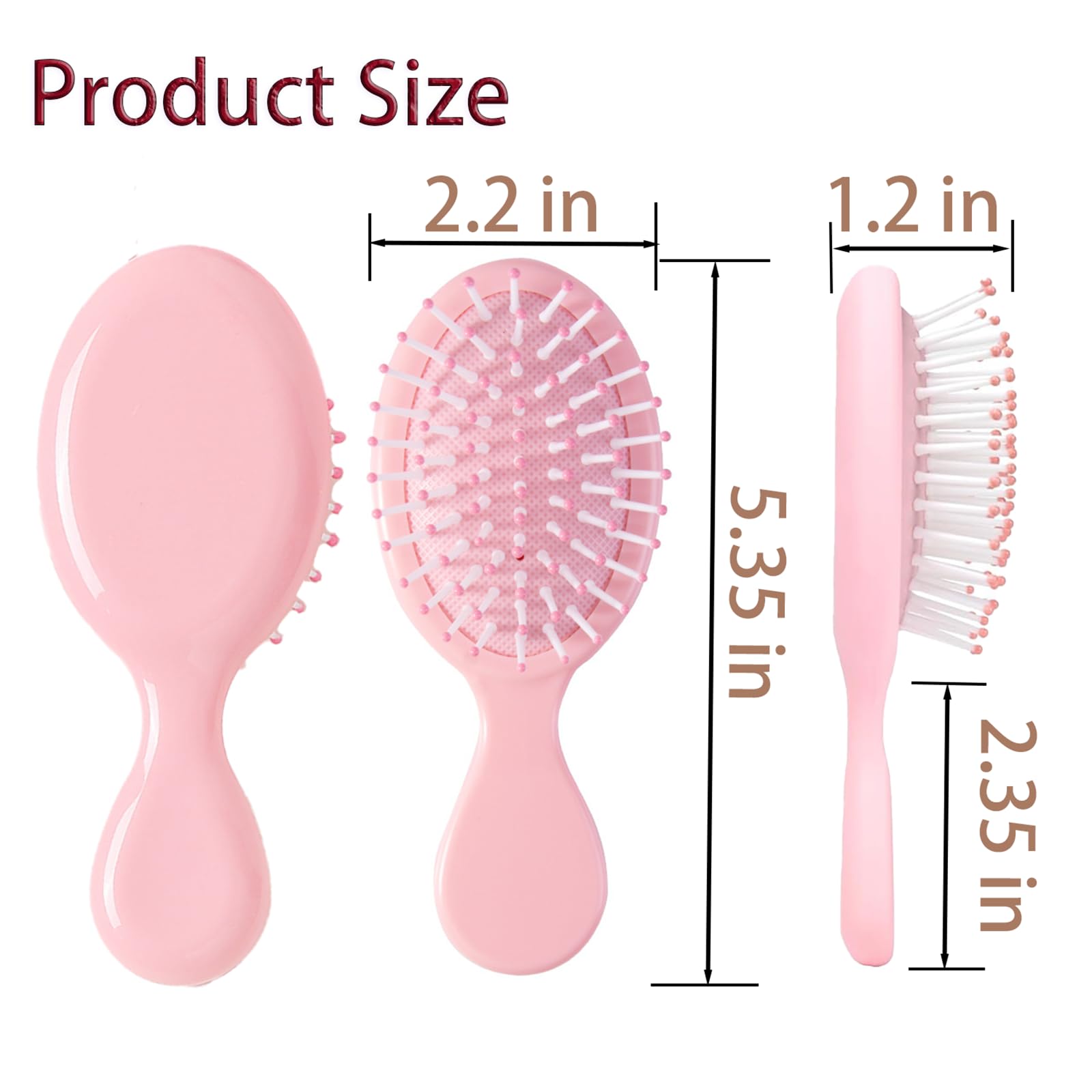 ZMOIVOK travel detangling brush pink compact on-the-go use