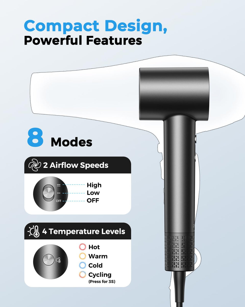 ZMZW smart temperature control helps prevent heat damage during styling.