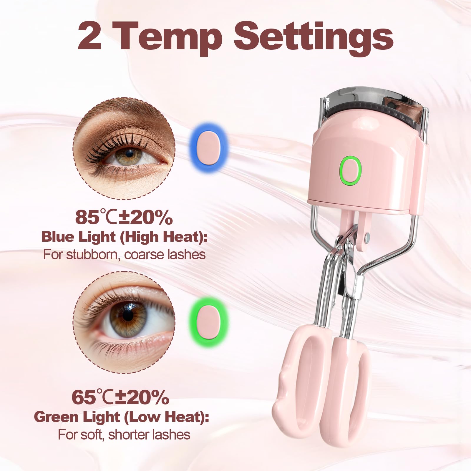 ZNJAVX eyelash curler with USB-C charging for on-the-go power.