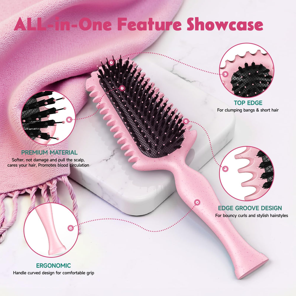 ZNONOX Boar bristles with round tips reduce pulling and massage scalp