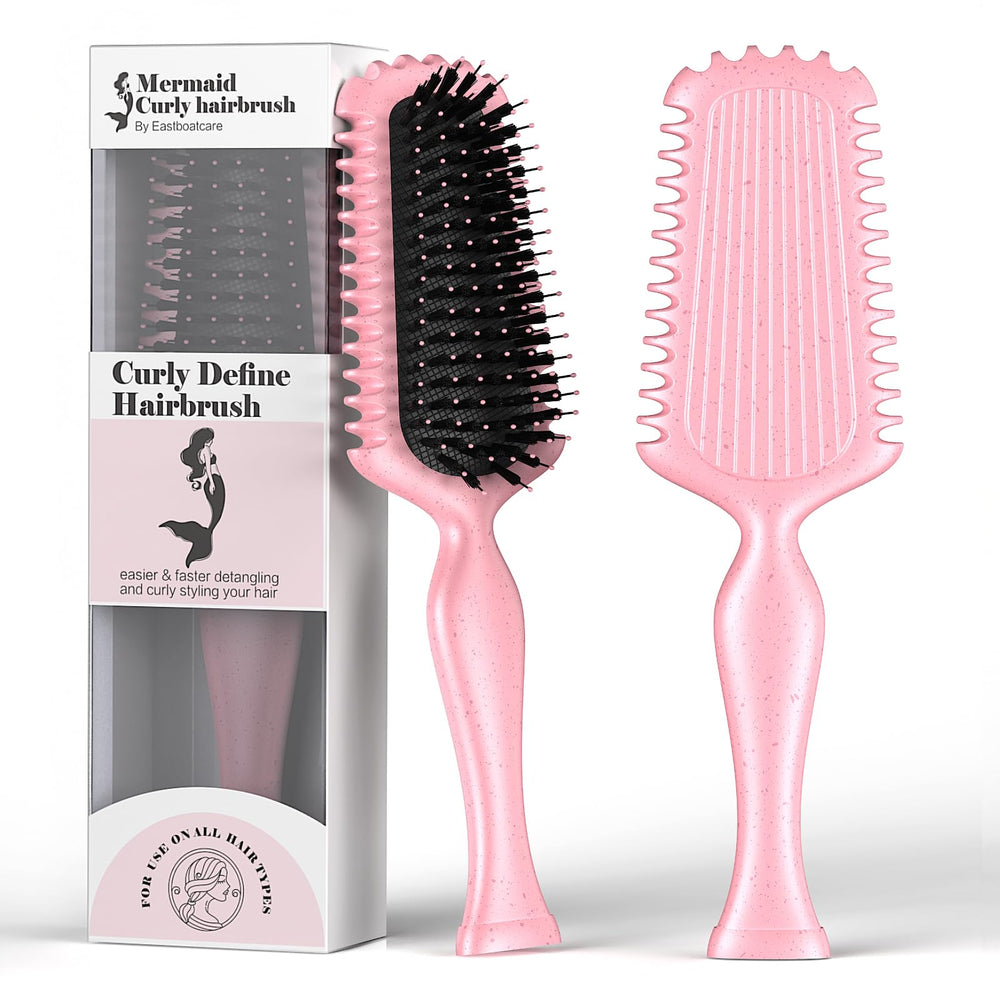 ZNONOX Mermaid Curly Hair Brush showing mermaid-inspired shape for gentle detangling