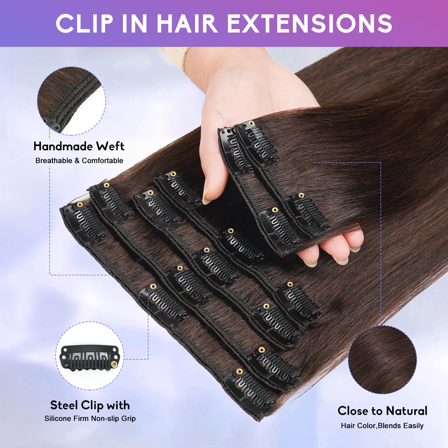 ZNXDJXE silicone non-slip clips prevent pulling on the scalp