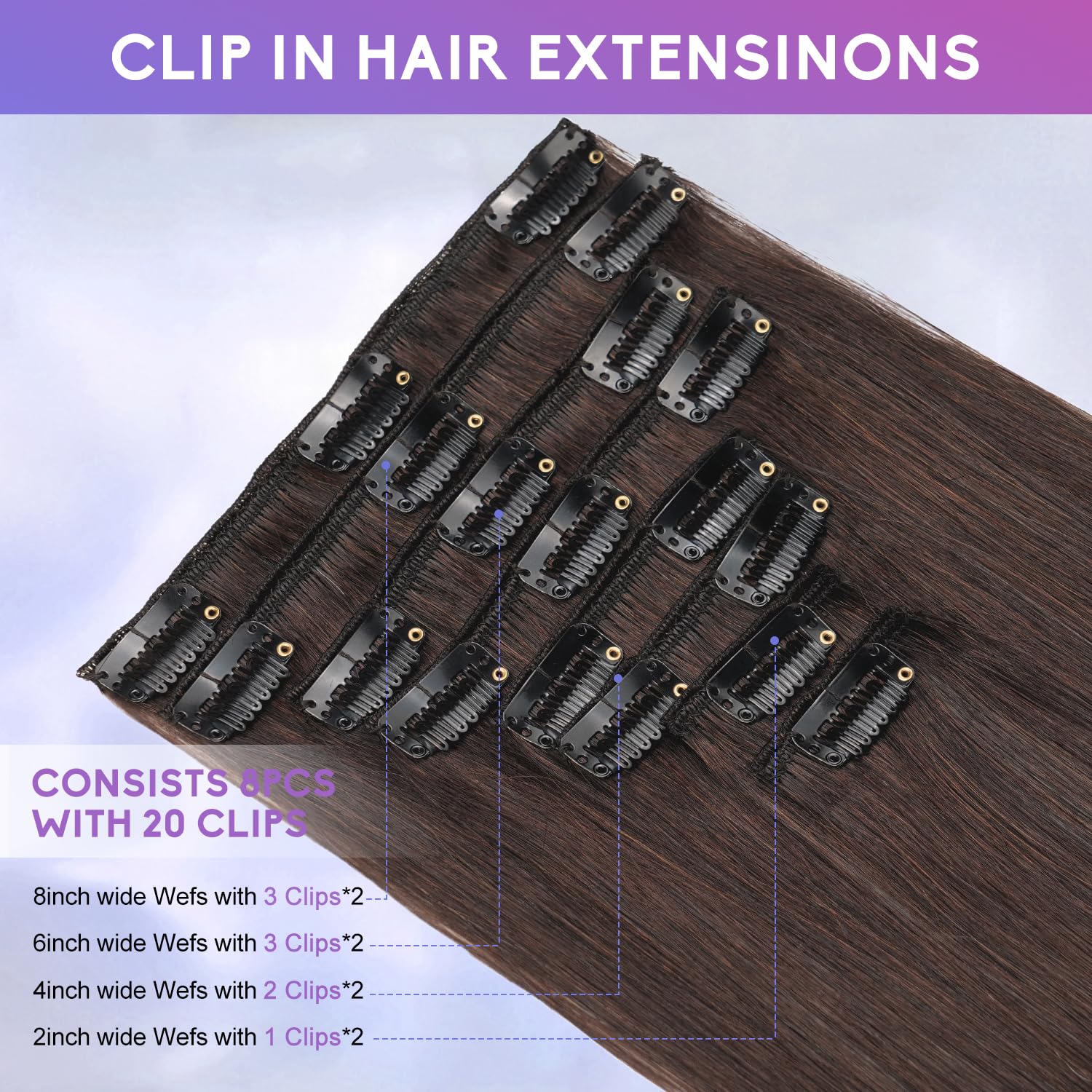 ZNXDJXE styling options with waves and ponytail using clip-ins