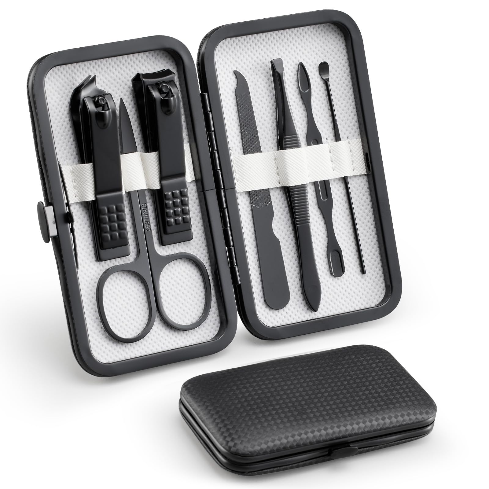 Znysuyii 7-in-1 manicure set in compact case, ideal for travel touch-ups.