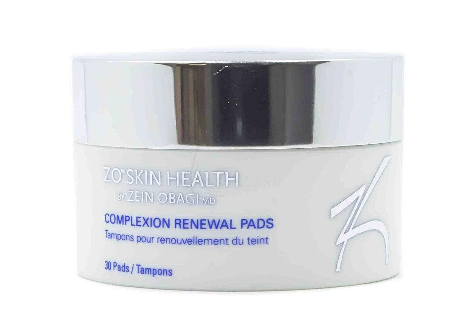 Close-up of the Complexion Renewal Pads box highlighting exfoliation benefits.
