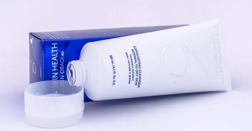 ZO SKIN HEALTH Exfoliating Cleanser applying on face with water for refreshed texture.