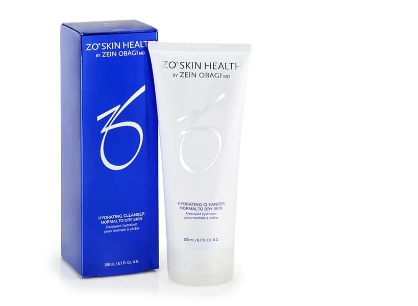 ZO Skin Health Hydrating Cleanser close-up shows creamy texture with minimal residue.
