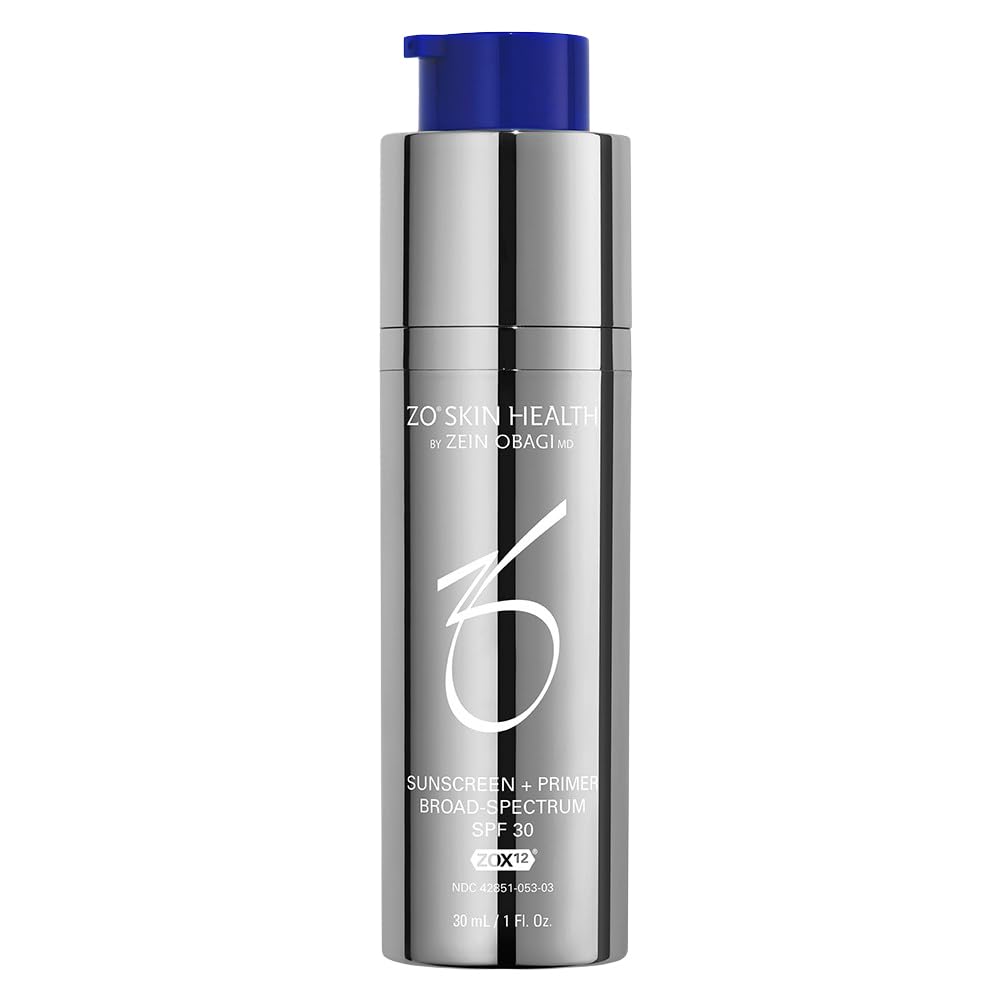 ZO Skin Health sunscreen-primer SPF 30 bottle for makeup-ready protection