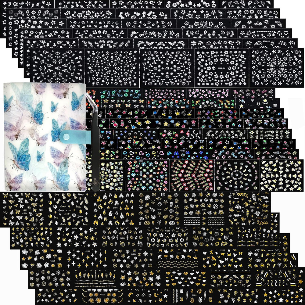 Zoance 102 hojas de pegatinas para uñas, colección práctica para tus diseños diarios.