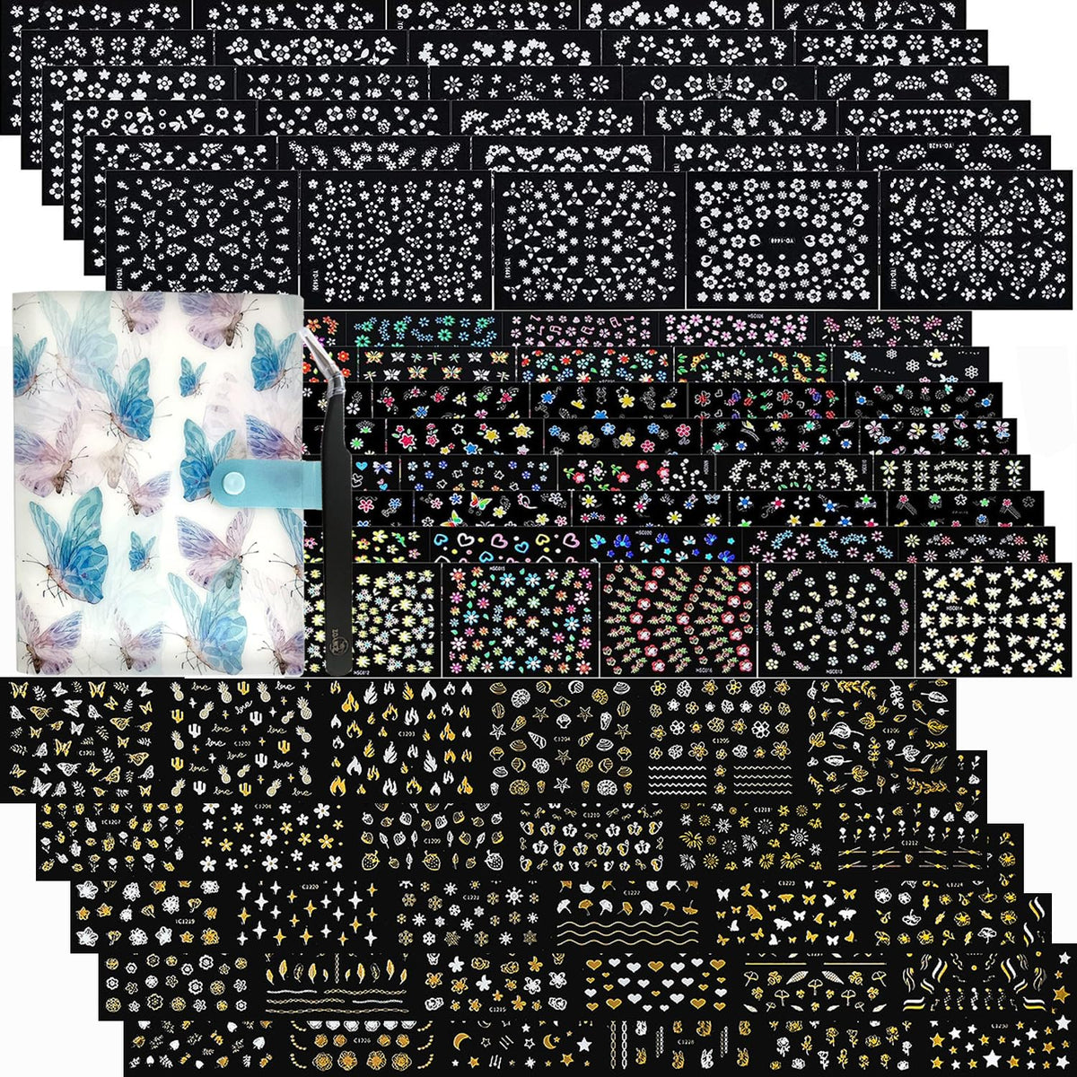Zoance 102 hojas de pegatinas para uñas, colección práctica para tus diseños diarios.