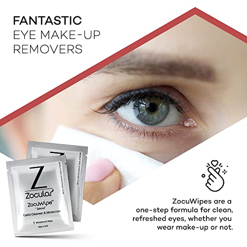 Applying Zocuwipe to the eye area for comfortable cleansing