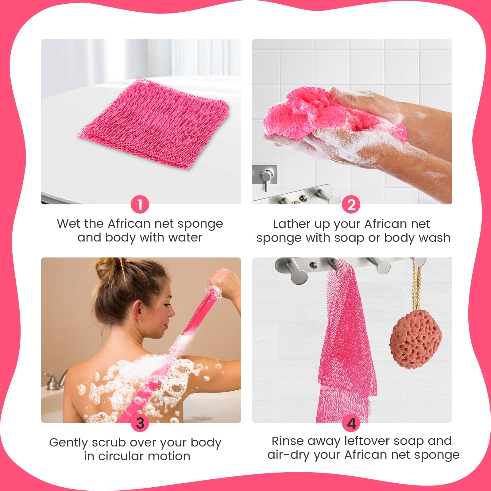 ZOCY exfoliante corporal, tamaño grande para cubrir más piel en la ducha.