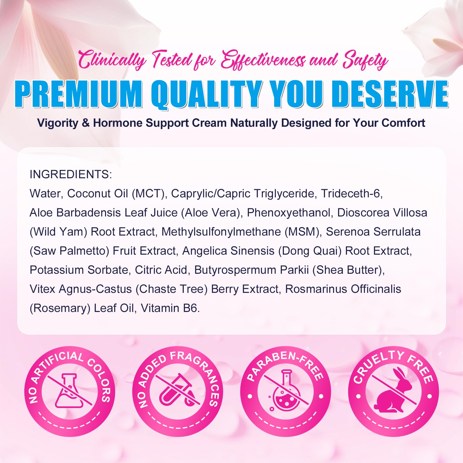 ZODENIS Progesterone Balance Cream, presentación de 3.4 onzas para uso prolongado.