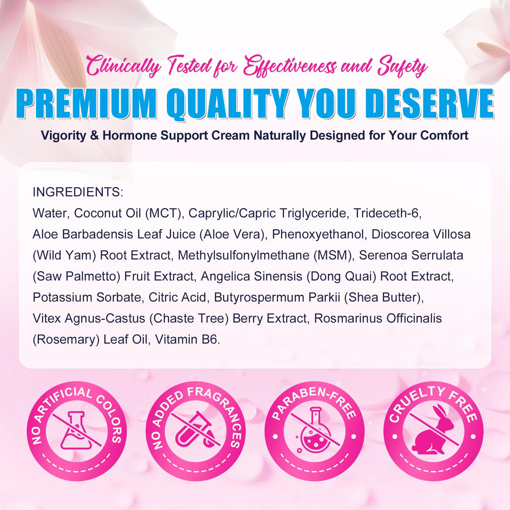 ZODENIS Progesterone Balance Cream, presentación de 3.4 onzas para uso prolongado.