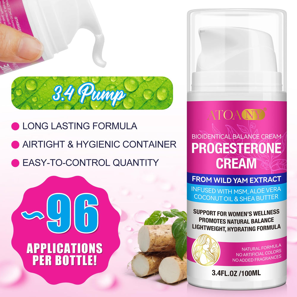 ZODENIS Progesterone Balance Cream, textura ligera que se absorbe sin grasa para uso diario.