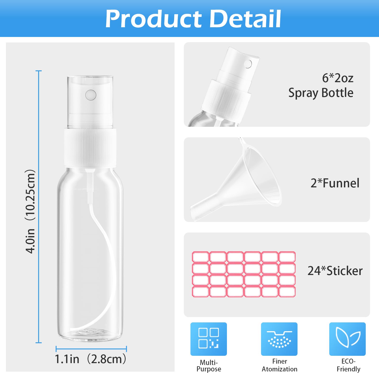 Zoizocp fine-mist nozzle on clear spray bottle.