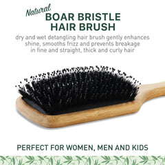 Zollo black boar bristles close-up show oil distribution from roots to tips.