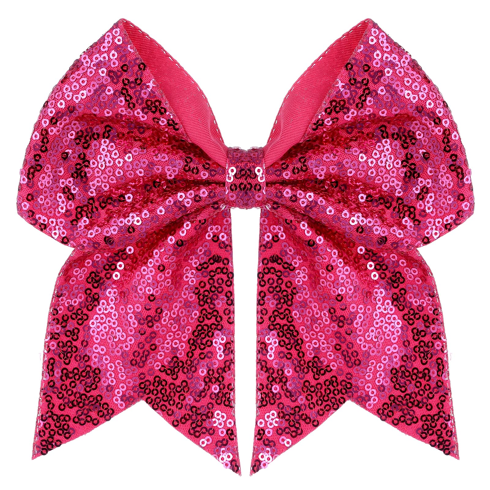 Zolyco large glitter bow clip hot pink close-up adds sparkling hair detail