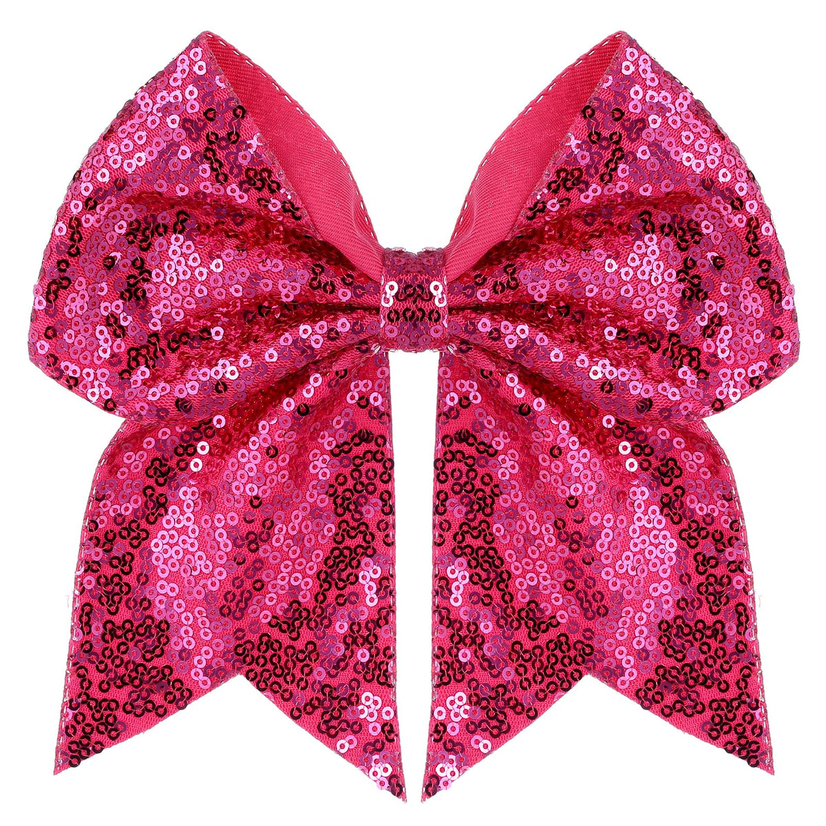 Zolyco large glitter bow clip hot pink close-up adds sparkling hair detail