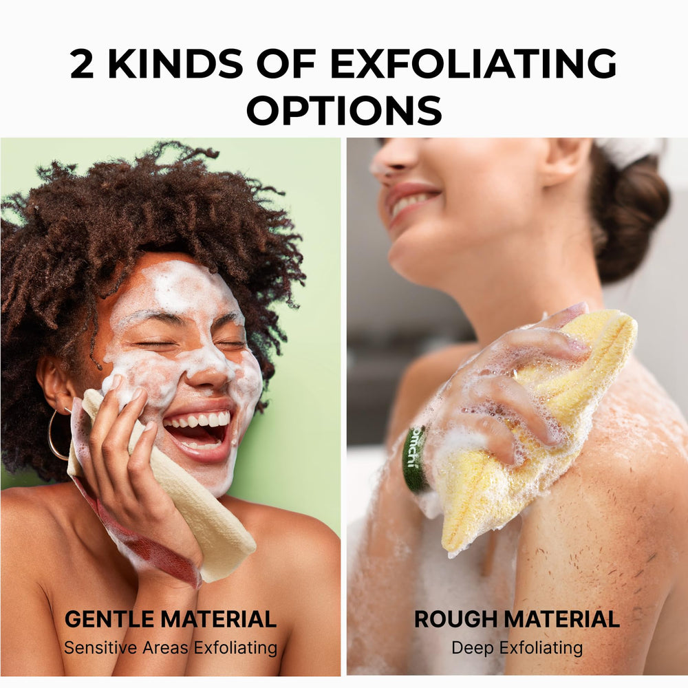 ZOMCHI bolsa-exfoliante-espuma-rapida-amarilla genera espuma rápida y ahorra jabón.