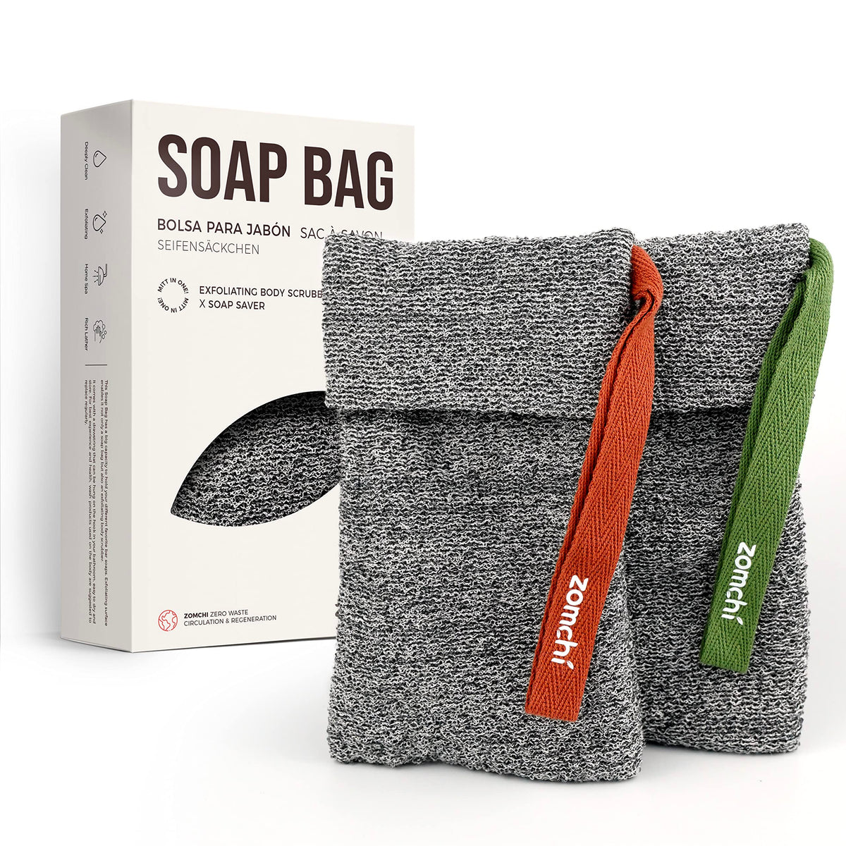 Bolsas exfoliantes ZOMCHI para jabón brindan exfoliación suave y espuma abundante en la ducha