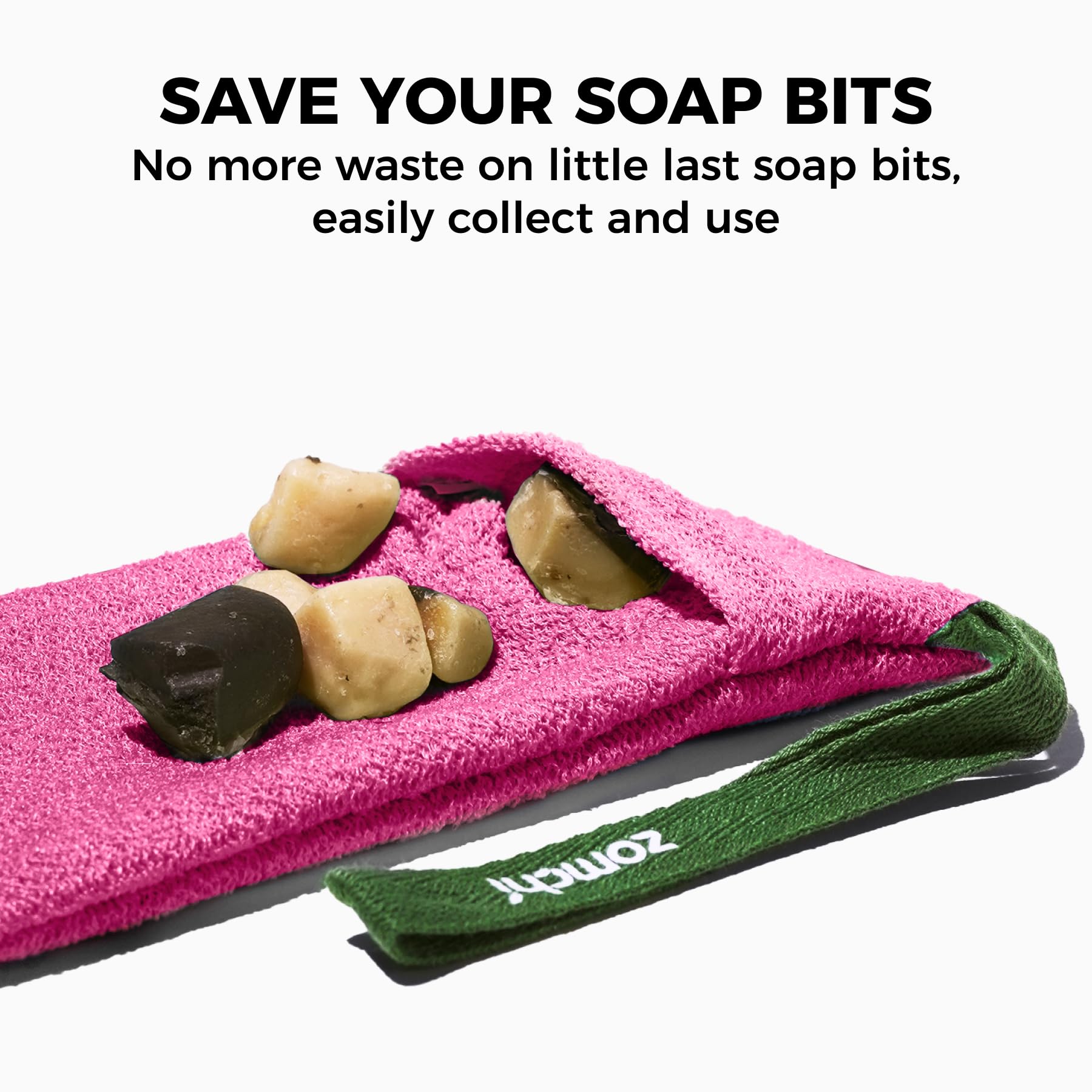 ZOMCHI bolsas jabon exfoliacion para pies y codos rosa