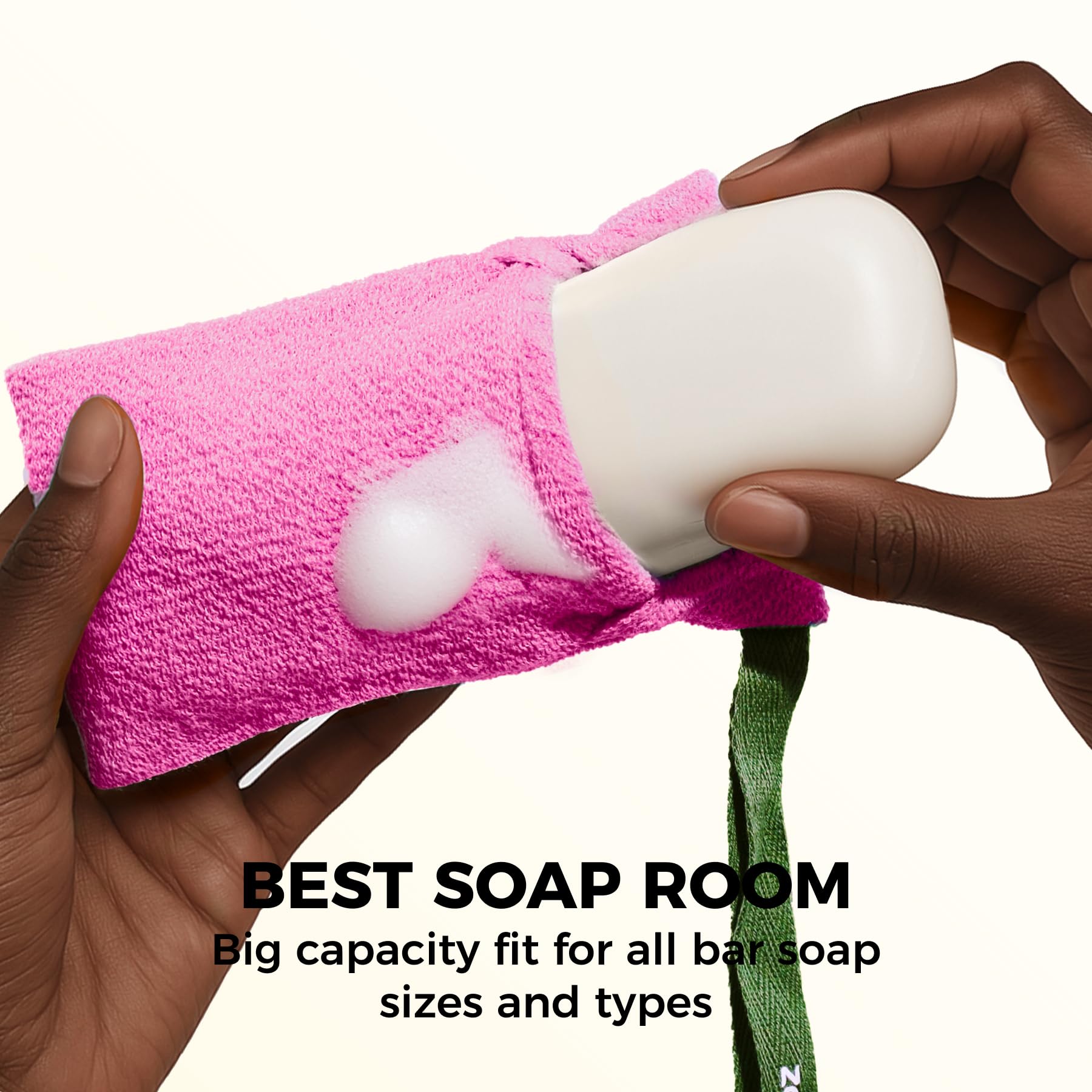 ZOMCHI bolsas jabon nylon resistente rosa diseño duradero para uso repetido