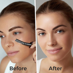 The ZOMCHI facial razor removes peach fuzz from upper lip and cheeks.